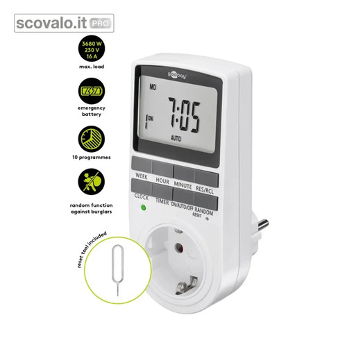 Timer digitale schuko 16a - timer,
